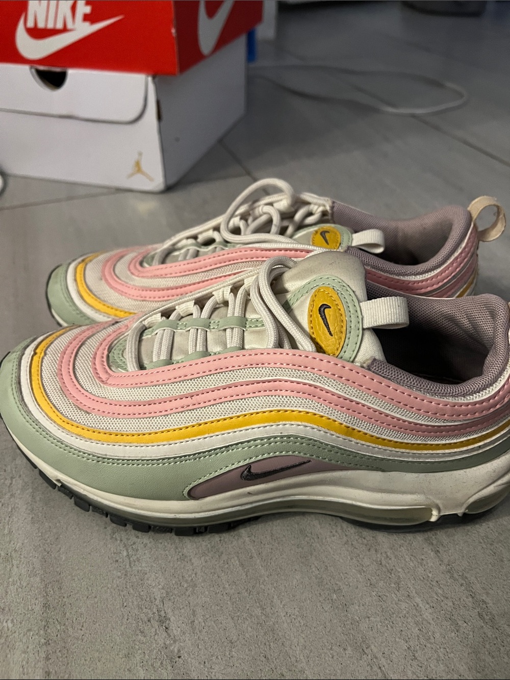 Nike Kids Pastel Wave Sneakers in Pink, Yellow & Sage
